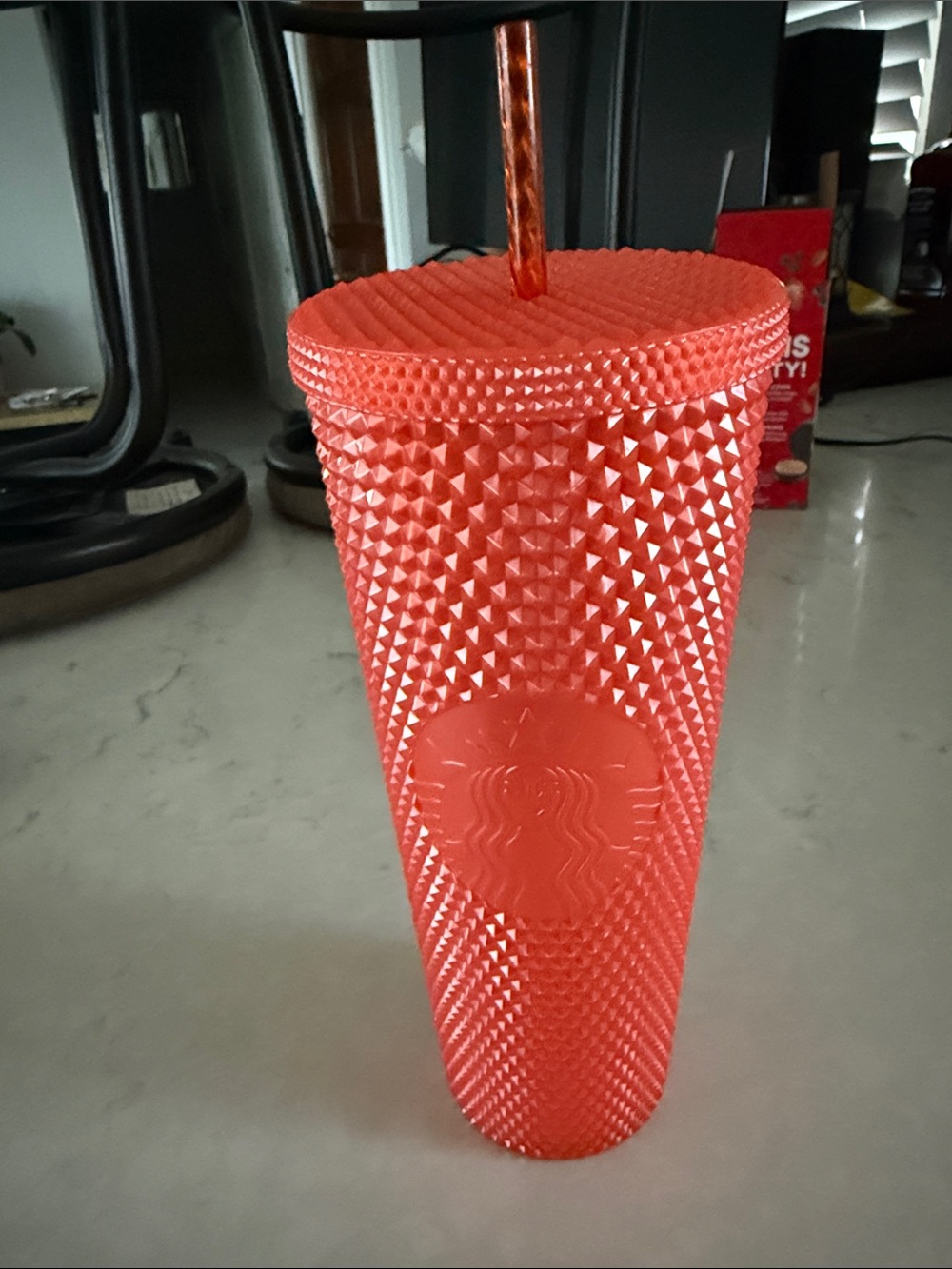 Starbucks Orange 24 oz Studded Tumbler with Matching Straw